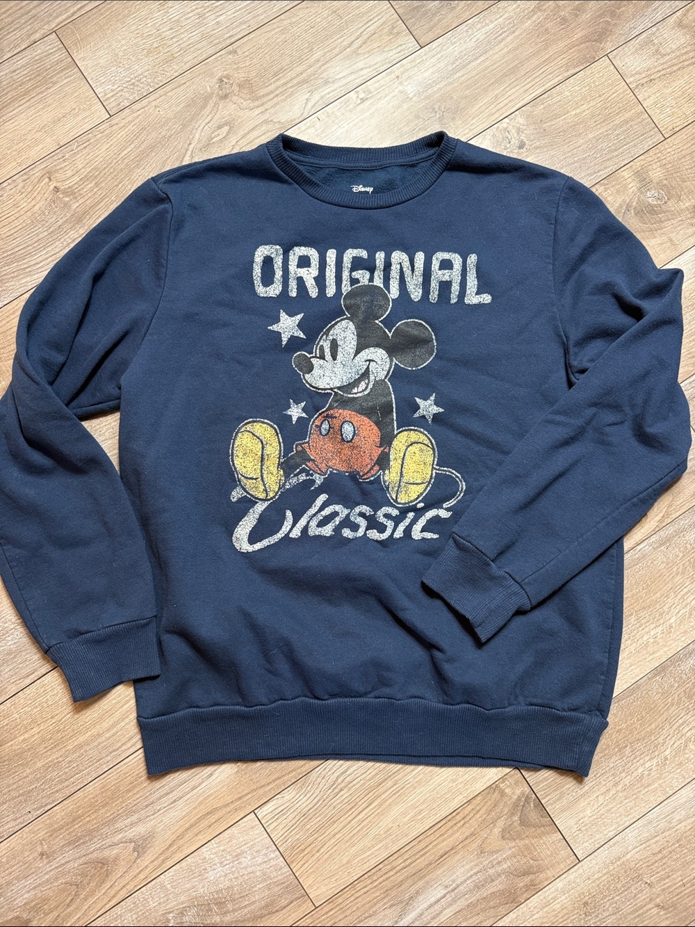 Disney Navy Crewneck Sweatshirt with Vintage Mickey Graphic